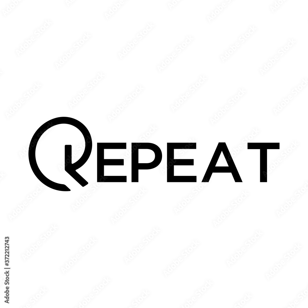 simple creative outline repeat logo design, letter R logo design