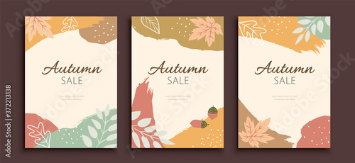 Autumn foliage cover template