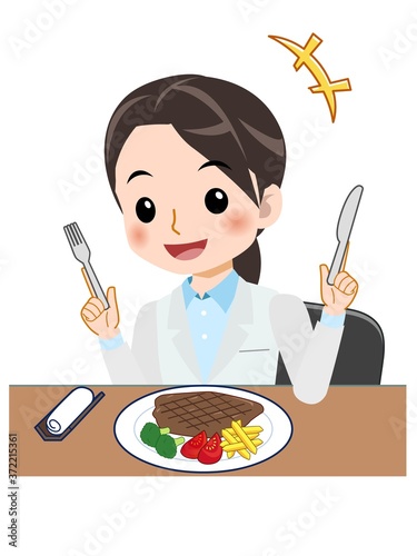白衣の専門家の女性