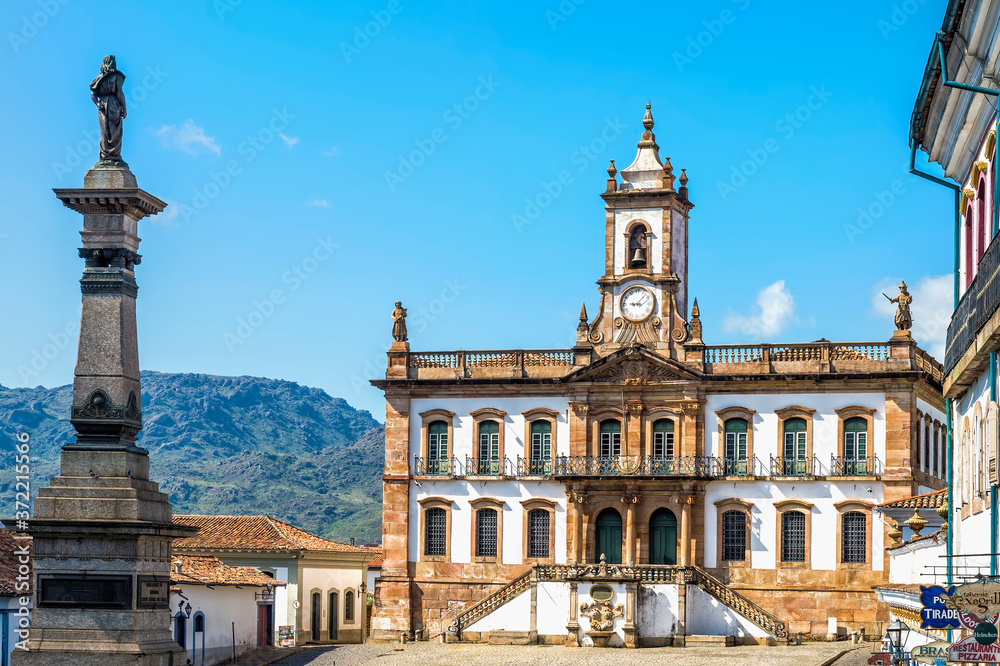 Tiradentes Plaza and Da Inconfidencia Museum, Ouro Preto, Minas Gerais, Brazil