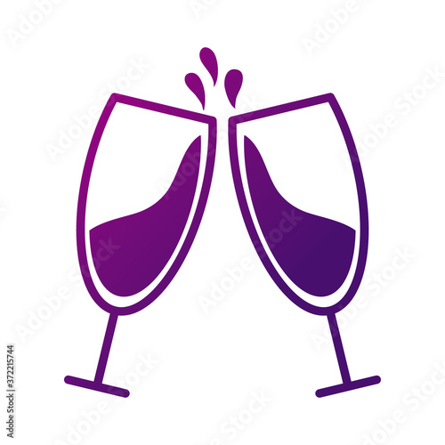 wine cups toasting gradient style