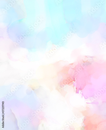 Soft watercolor wallpaper. Artistic painting with softly brushed colors. Pastel colors dabbed background. Painted abstract wall art. © Hybrid Graphics