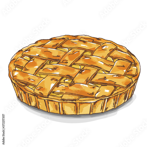 Illustration of tasty homemade apple pie