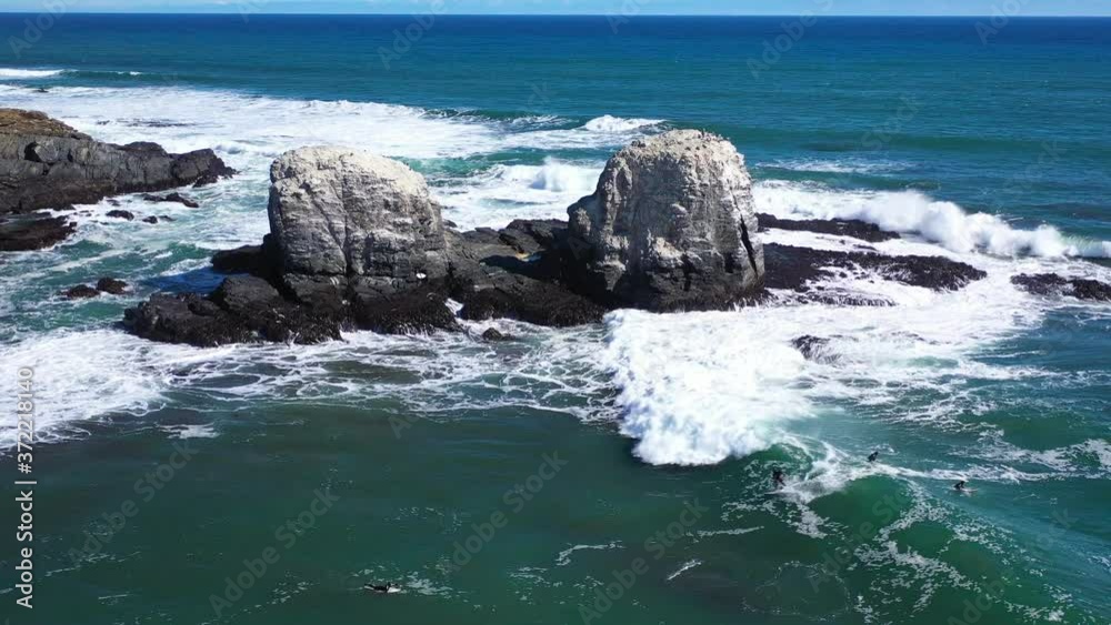 surfing in punta de lobos chile sunny day incredible landscape recorded with drone surfing in punta de lobos chile sunny day incredible landscape recorded with drone