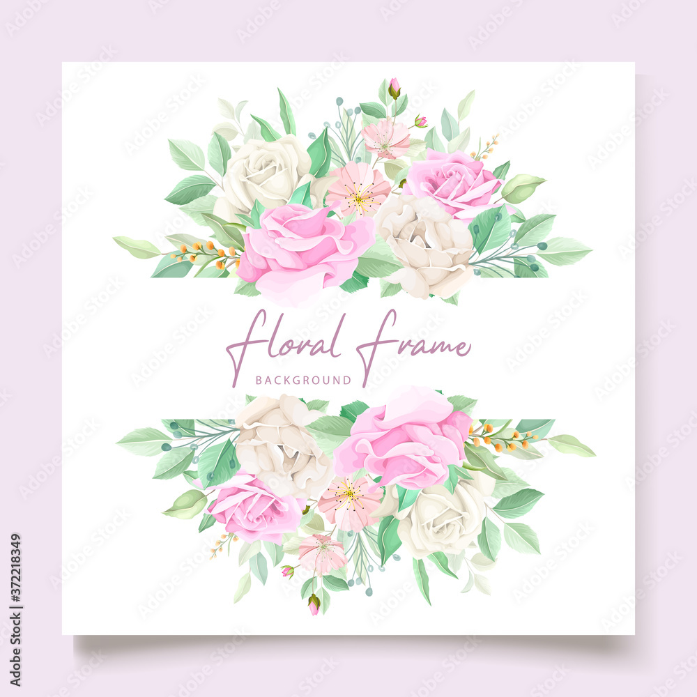 beautiful soft floral and leaves wedding invitation card set beautiful soft floral and leaves wedding invitation card set