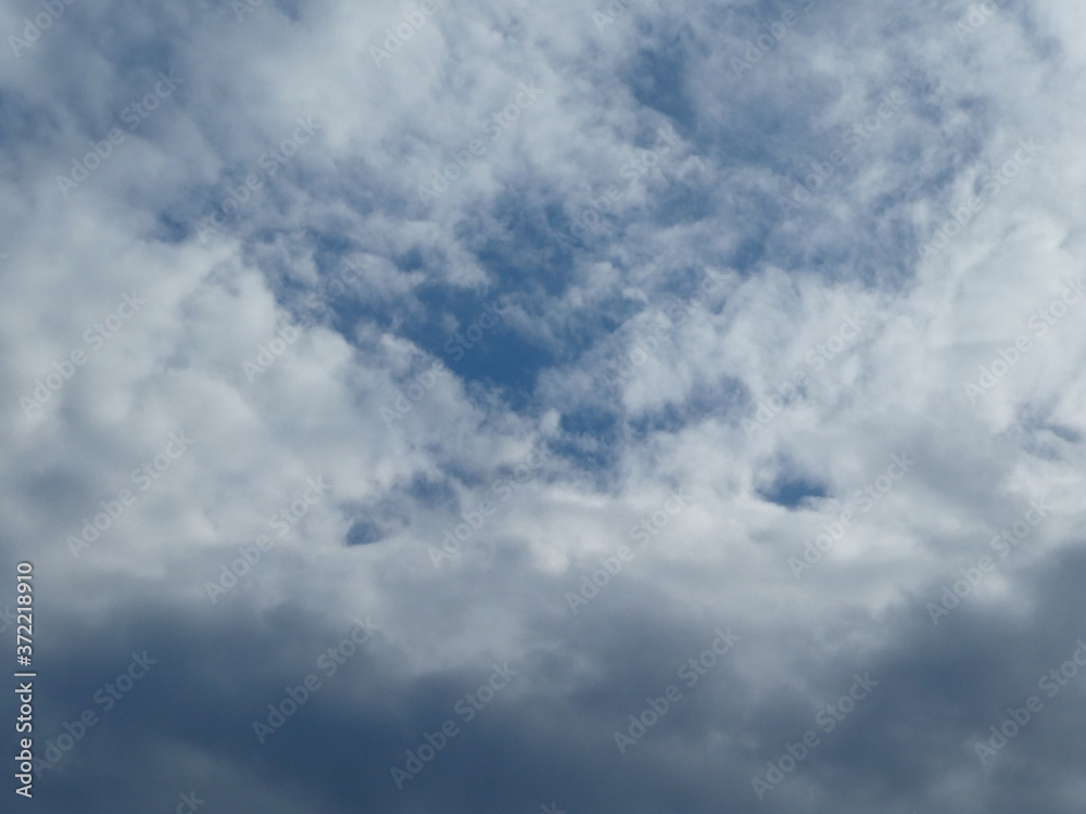 The blue cloudy sky with white clouds background and texture The blue cloudy sky with white clouds background and texture