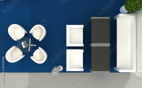 3d illustration of an Exhibition stand