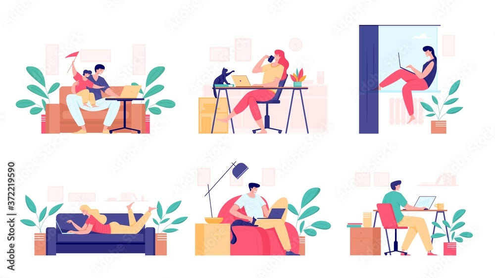 Working at home, freelance concept