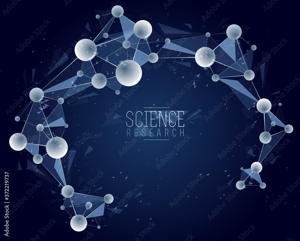 Molecules vector illustration, science chemistry and physics theme abstract  background, micro and nano science and technology theme, atoms and  microscopic particles. Stock Vector | Adobe Stock