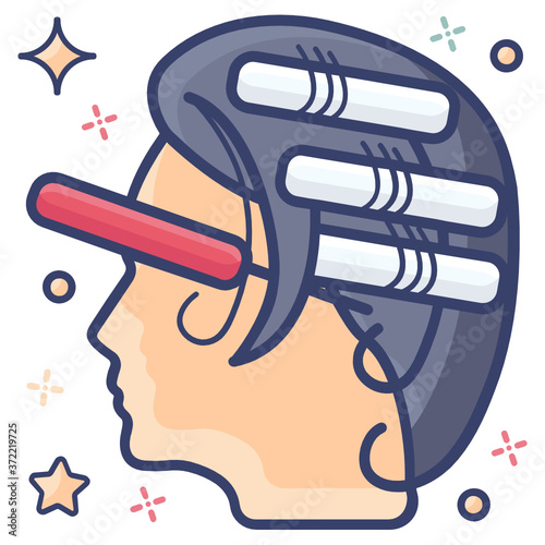 
Hair perming flat  icon design, hairdressing accessory  

