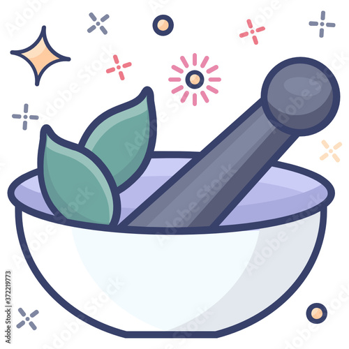 
Mortar and pestle vector in flat  design
