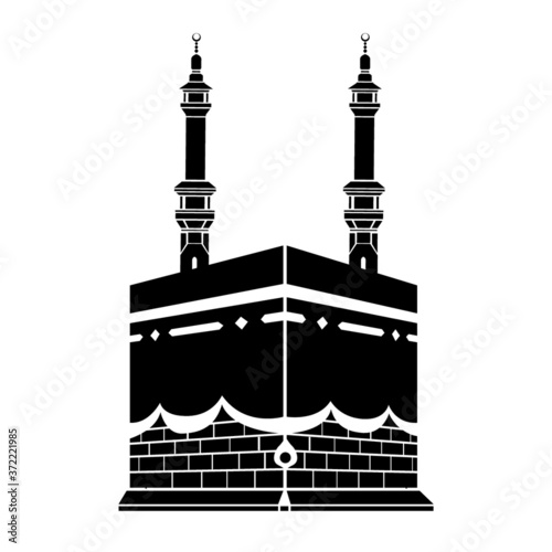 Black Stone at Mecca Symbols of Islam Vector