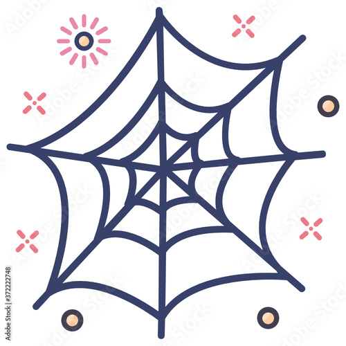 
Spider web, flat design vector 
