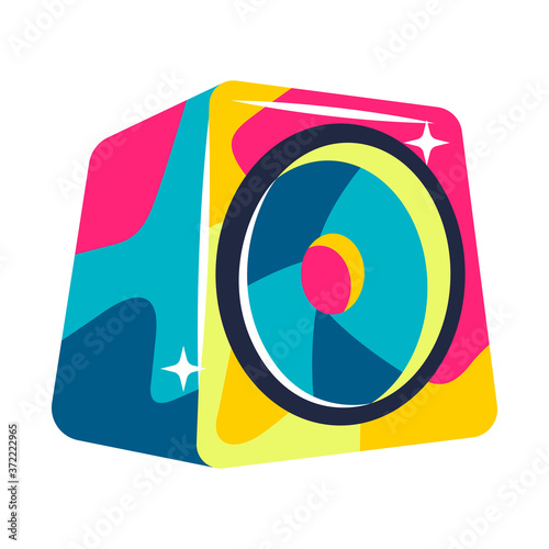 Illustration of musical audio speaker.