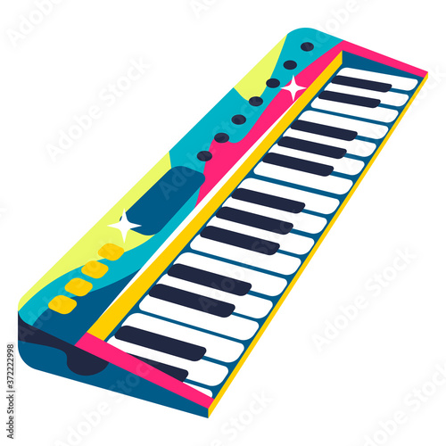 Illustration of musical electric synthesizer.
