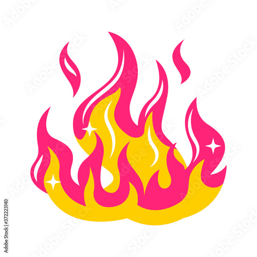 Illustration of abstract stylized fire or bonfire.