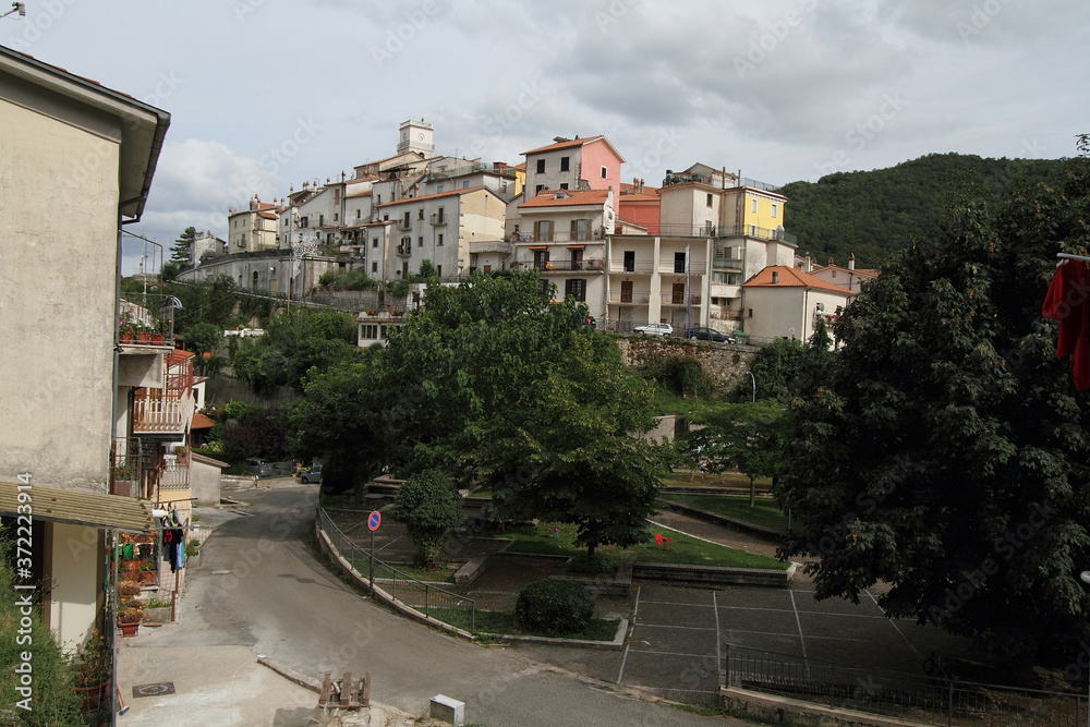Viticuso, Italy - August 30, 2013: The town of Viticuso in the province of Frosinone