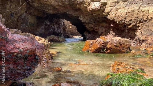 HD summer afternoon video of Knysna Heads and lagoon view. Knysna is a historical (est. 1871) town in Garden Route of Western Cape Province, South Africa