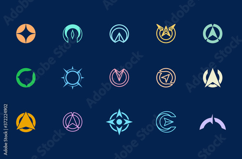 compass logo design, set of abstract logo templates for identity
