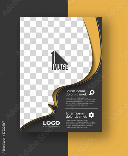 Business flyer with space of image & logo- Brochure magazine cover page & poster template, vector illustration.