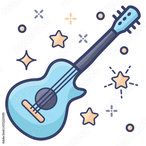 
A musical guitar vector, traditional music concept 
