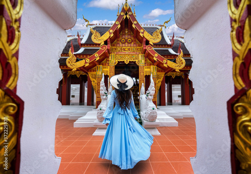 Tourist visiting at Wat Khua Khrae in Chiang rai, Thailand.