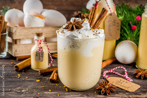 Christmas Bombardino cocktail with egg liqueur