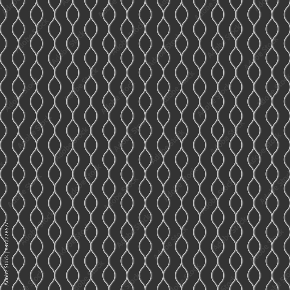 grey modern monochrome curved lines geometrical shape seamless pattern ...