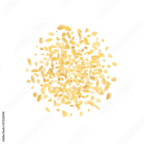 Bulgur, Bulgour or Bulghur Scattered Isolated on White Background