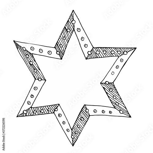 hand drawn christmas star translated into vector. Holiday paraphernalia concept