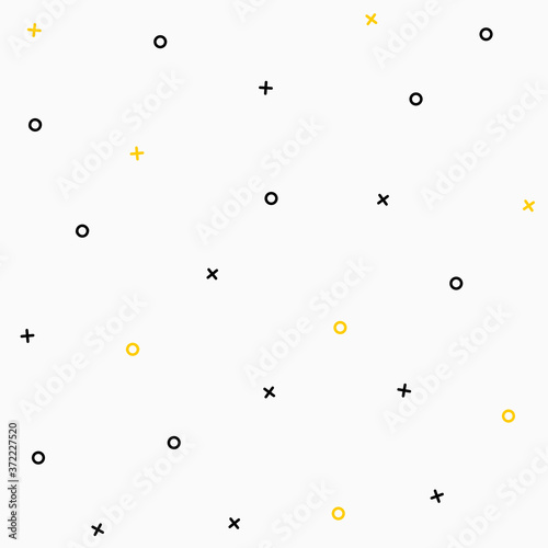 abstract simple mini o and cross geometric sign seamless pattern for background, wallpaper, texture, banner, label, cover, card etc. vector design.