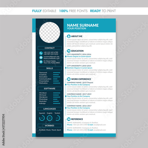 Modern creative cv resume template