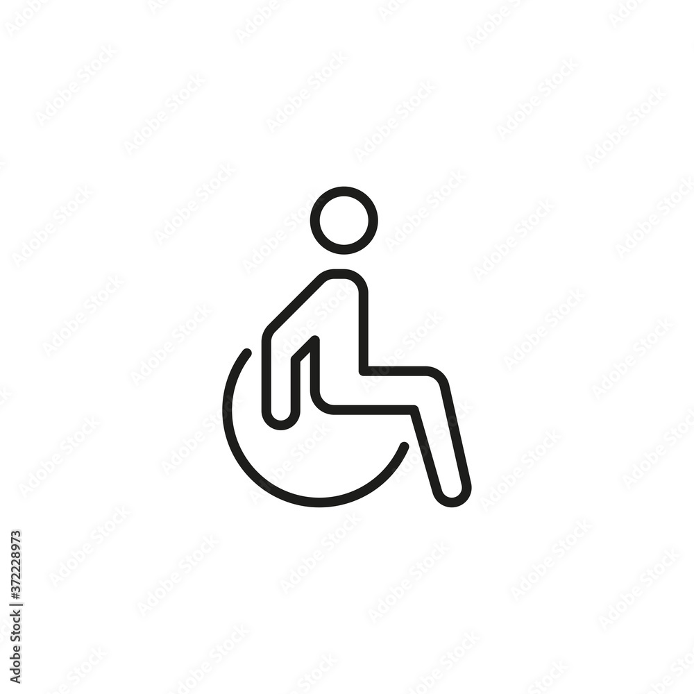 Disabled Handicap Icon. Vector Outline Icon