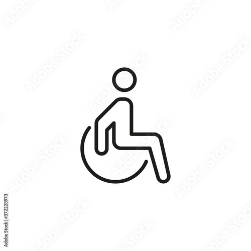Disabled Handicap Icon. Vector Outline Icon