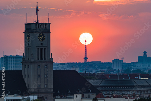 Berlin, Sonnenuntergang, Panorama photo