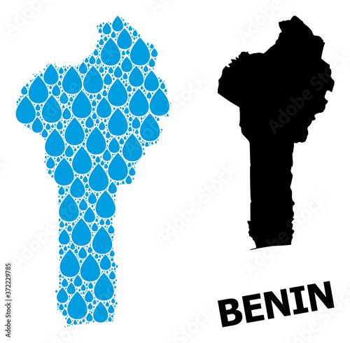 Vector Mosaic Map of Benin of Liquid Dews and Solid Map