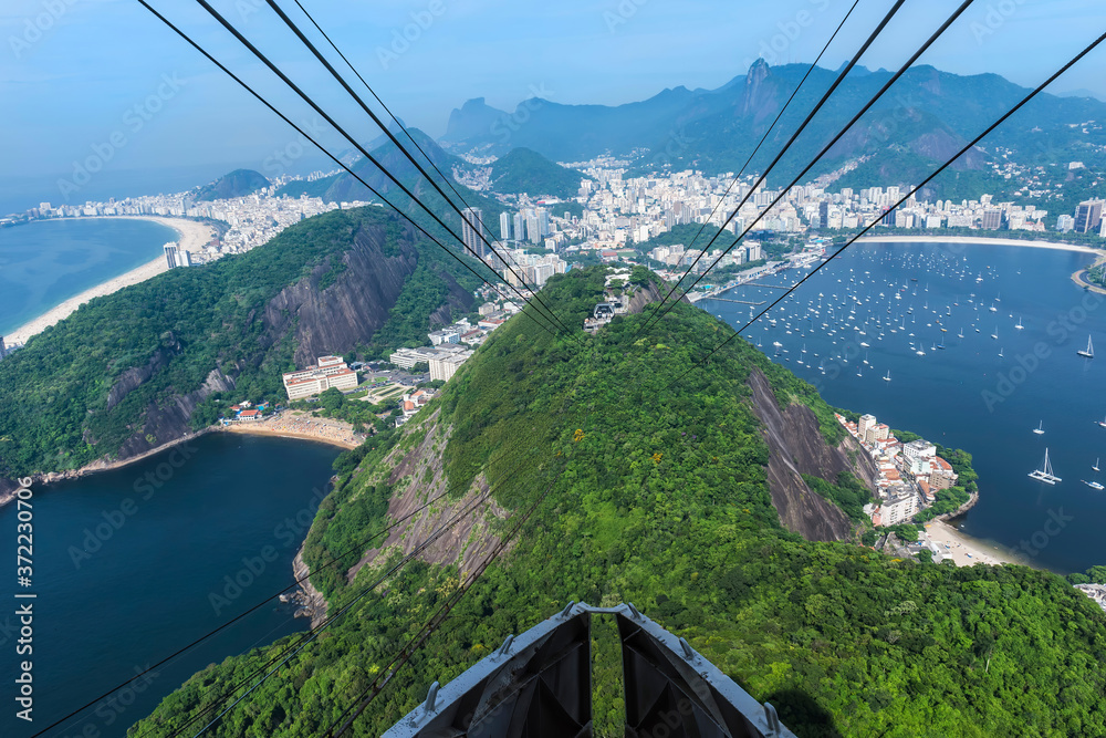 View over Botafogo and Copacabana from the Sugar Loaf Mountain, Rio de Janeiro, Brazil