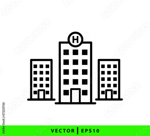 Hospital icon vector logo design template