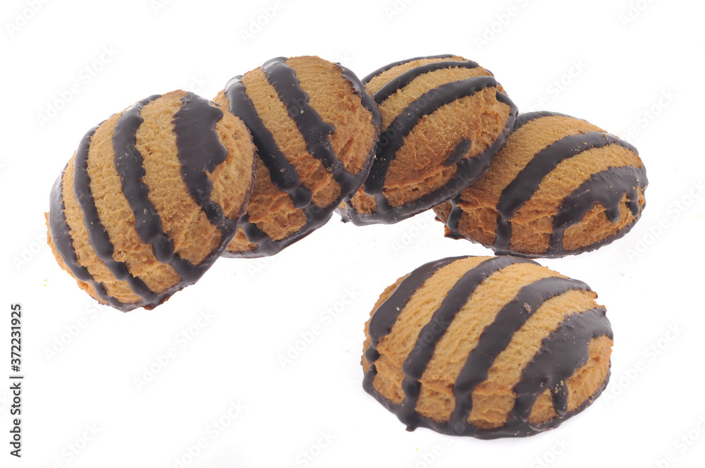 Tasty cookie and cakes isolated on white background Tasty cookie and cakes isolated on white background