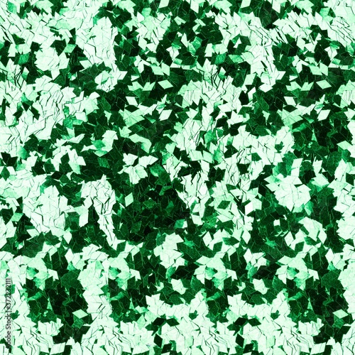 Bright green glitter, sparkle confetti texture. Christmas abstract background, seamless pattern.