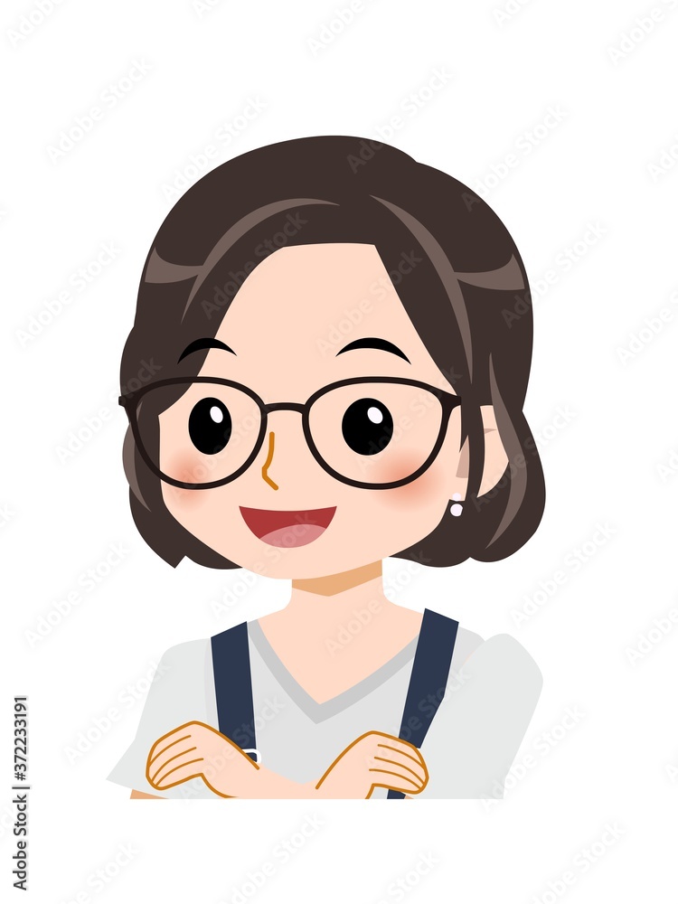 つなぎを着た若い女性 つなぎを着た若い女性