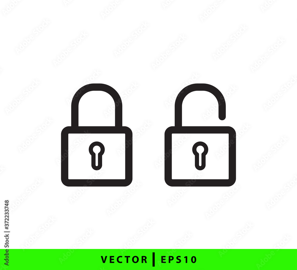 Lock and unlock icon vector logo template flat style trendy Lock and unlock icon vector logo template flat style trendy