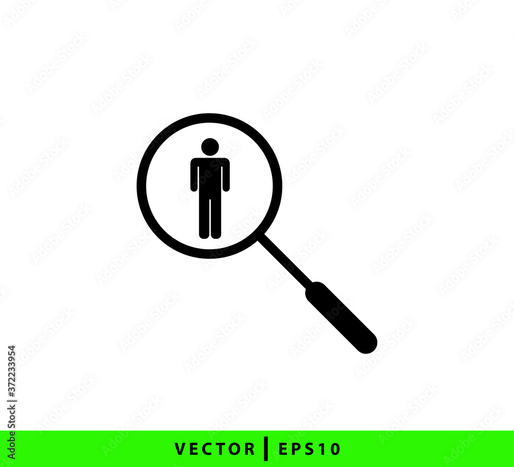 Magnifying and people icon vector logo design template Magnifying and people icon vector logo design template