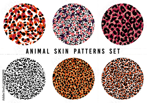 set of animal print vector patterns	
