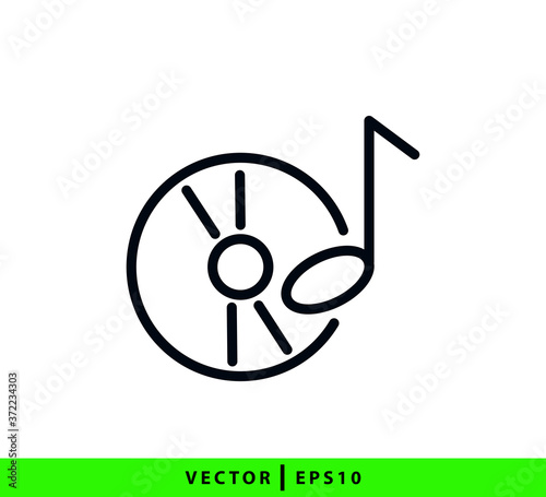 Not music icon vector logo design template