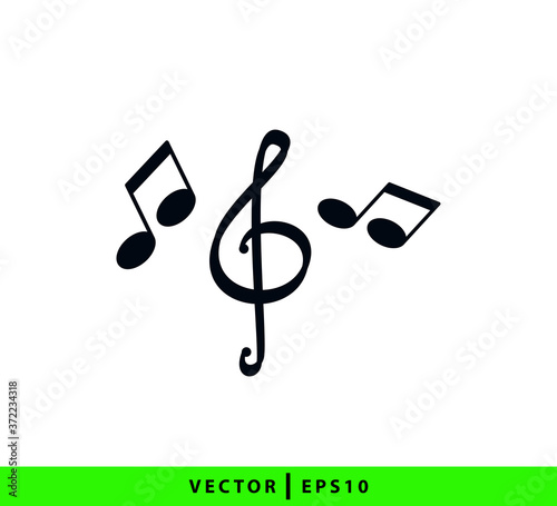 Not music icon vector logo design template