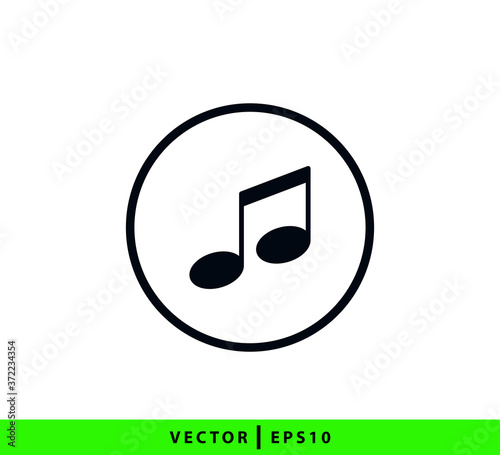 Not music icon vector logo design template
