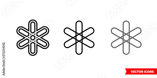 Dent cryptocurrency icon of 3 types color, black and white, outline. Isolated vector sign symbol.