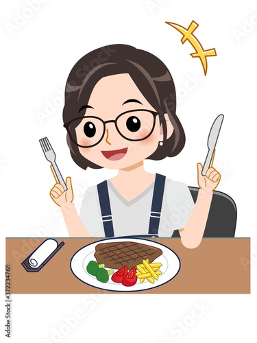 メガネを掛けた若い主婦