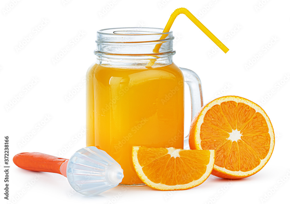 Glass of orange juice isolated on white Glass of orange juice isolated on white